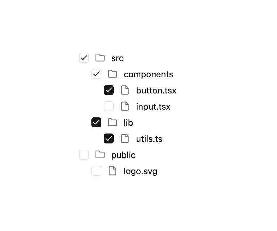 Nested Tree Checkbox preview