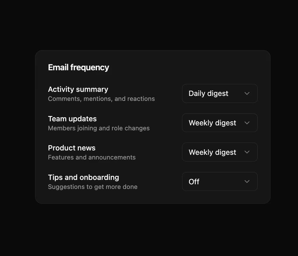 Digest Frequency preview