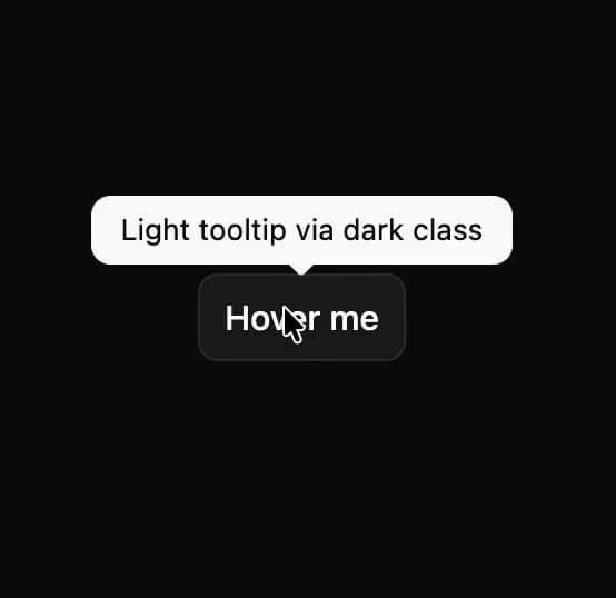 Light Tooltip via Dark Class preview