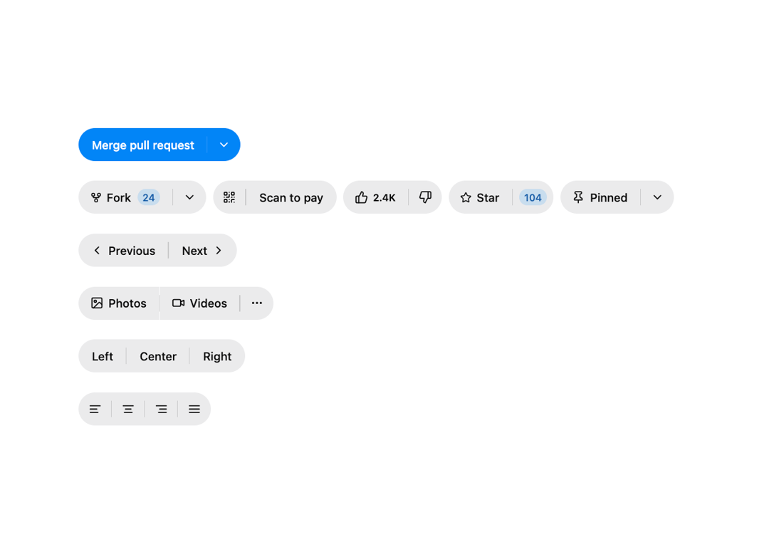 HeroUI Button Group preview