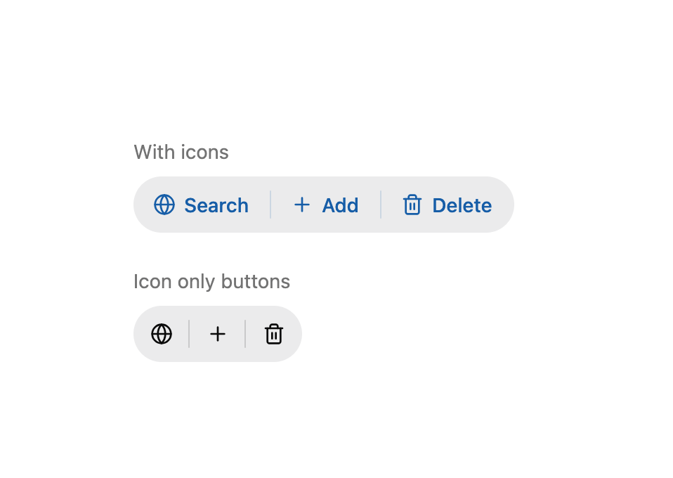 HeroUI Button Group preview