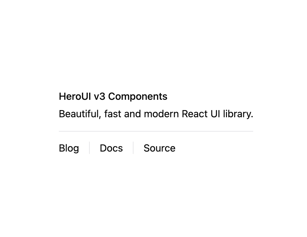 HeroUI Separator preview