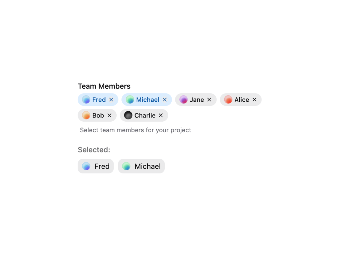 HeroUI Tag Group preview