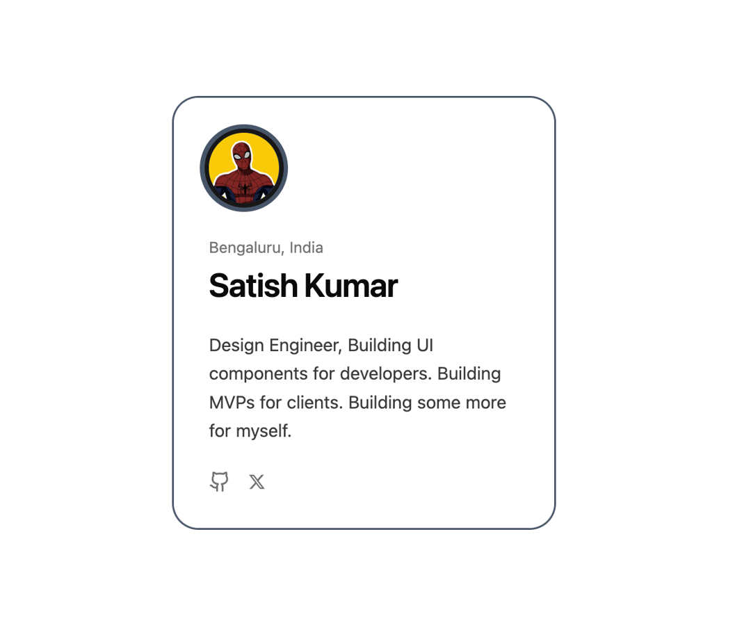 Animated Profile Card preview