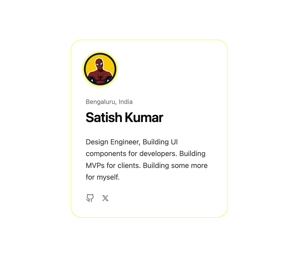 Animated Profile Card preview