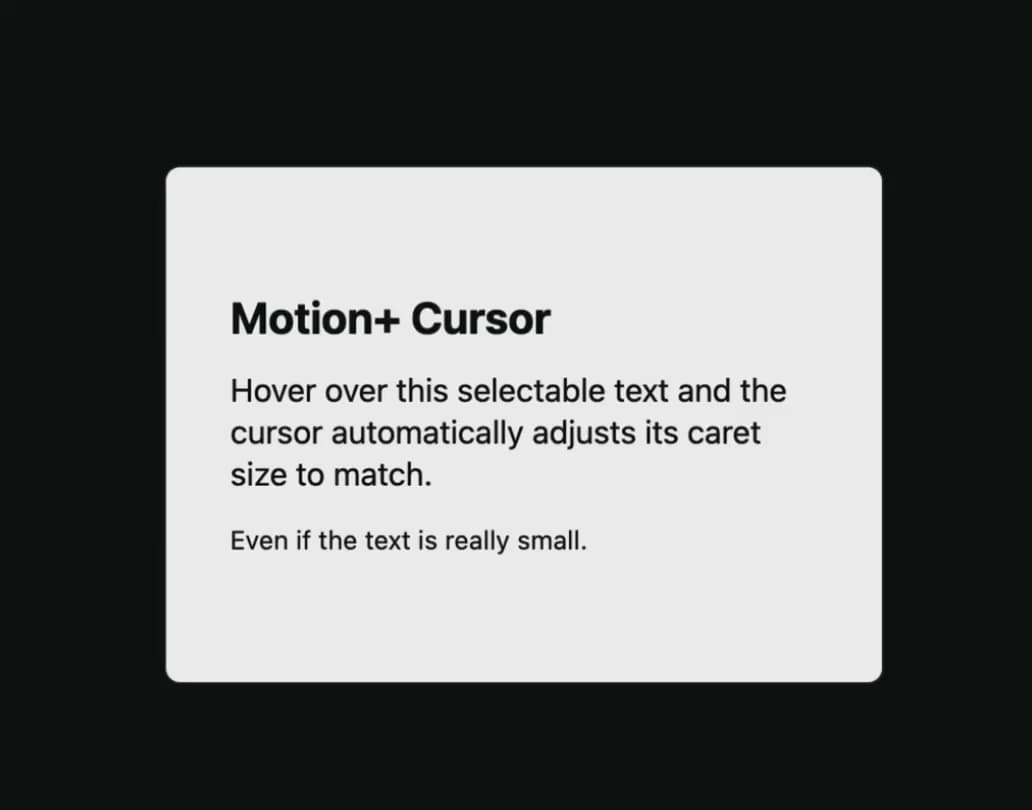Cursor: Adaptive caret size preview