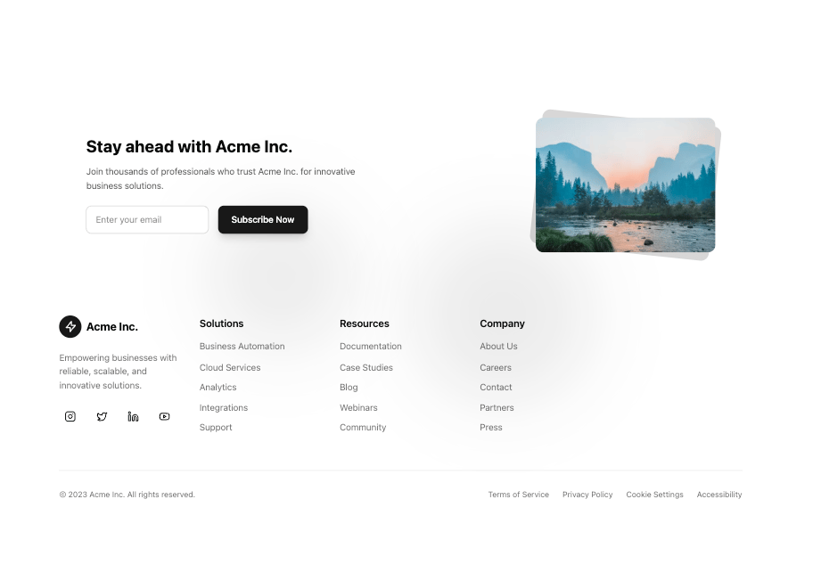 Footer column preview