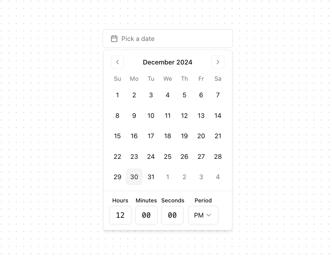 Datetime Picker preview
