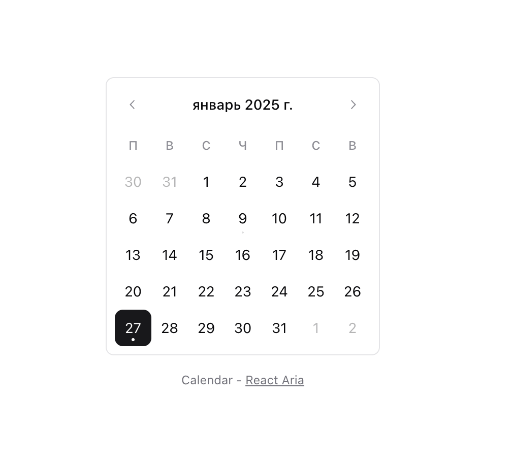 Calendar [React-Area] preview