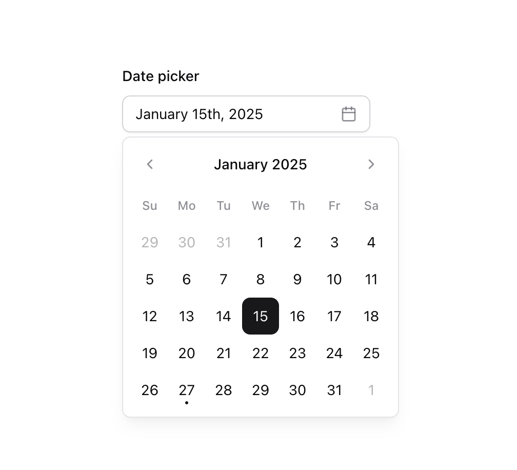 Calendar [React Day Picker] preview