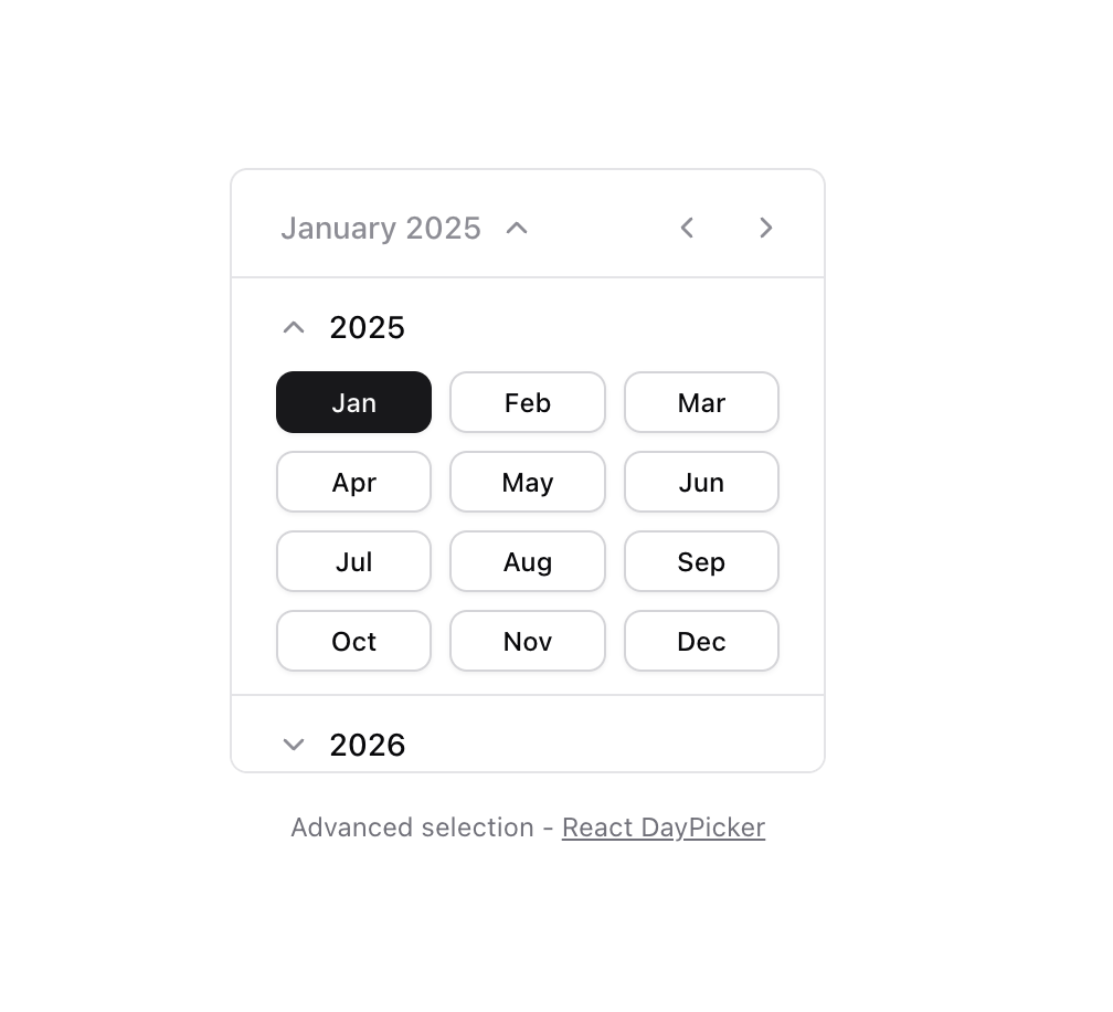 Calendar [React Day Picker] preview