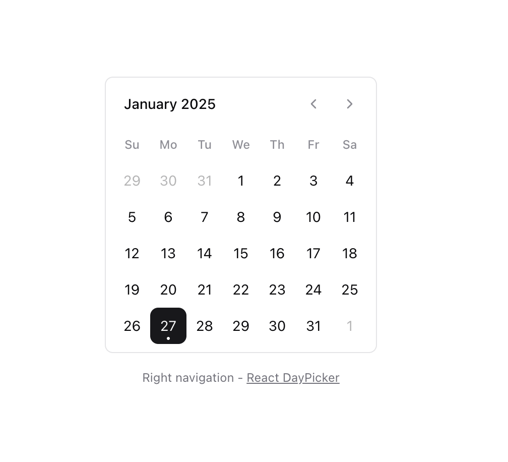 Calendar [React Day Picker] preview