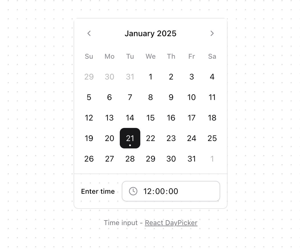Calendar [React Day Picker] preview