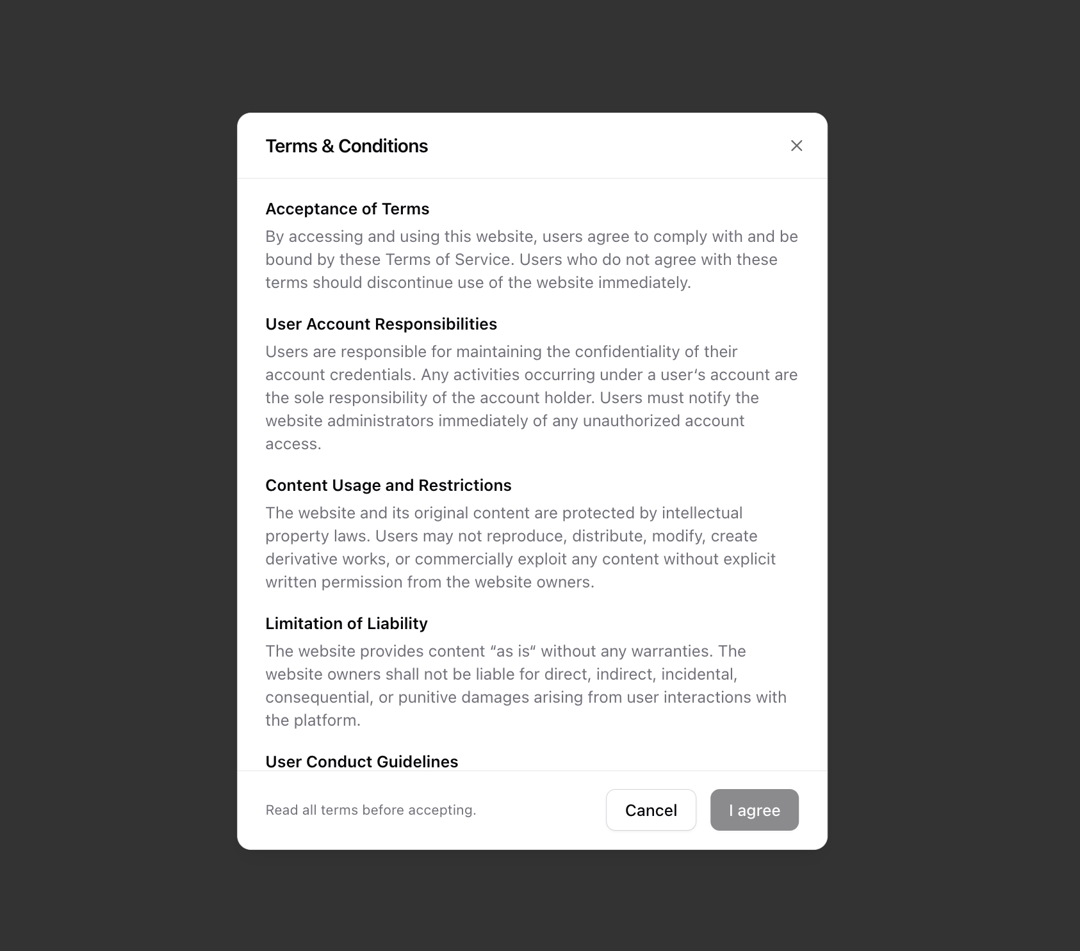 Dialog preview