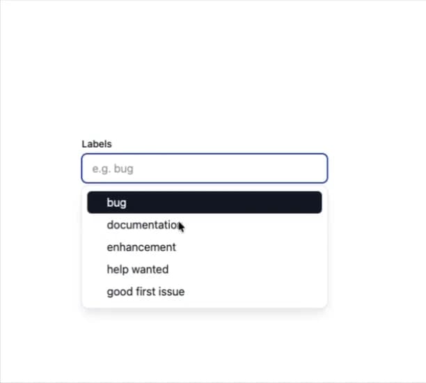 Combobox preview