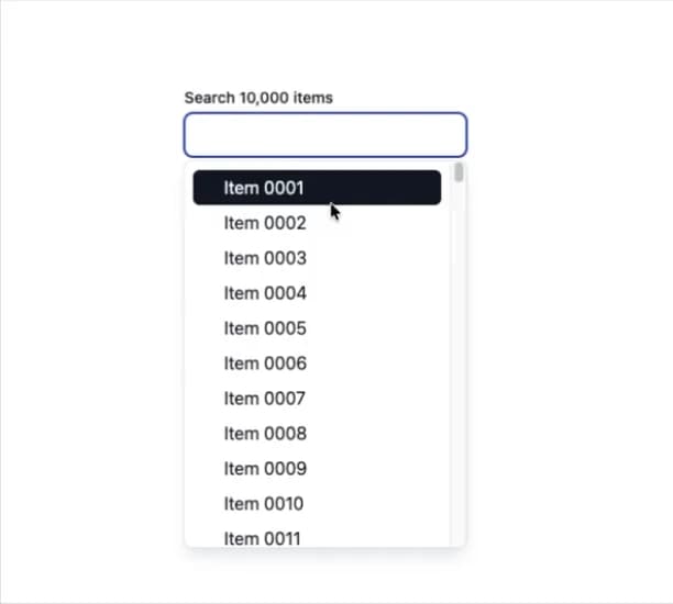 Combobox preview