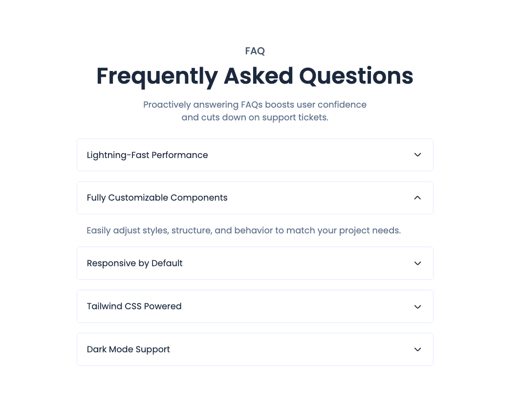 FAQ Sections preview