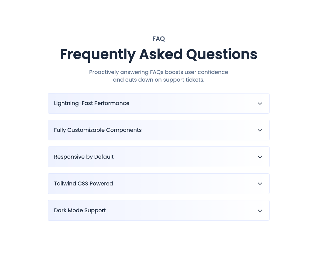 FAQ Sections preview