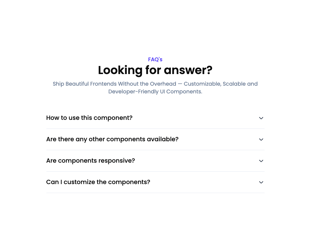 FAQ Sections preview