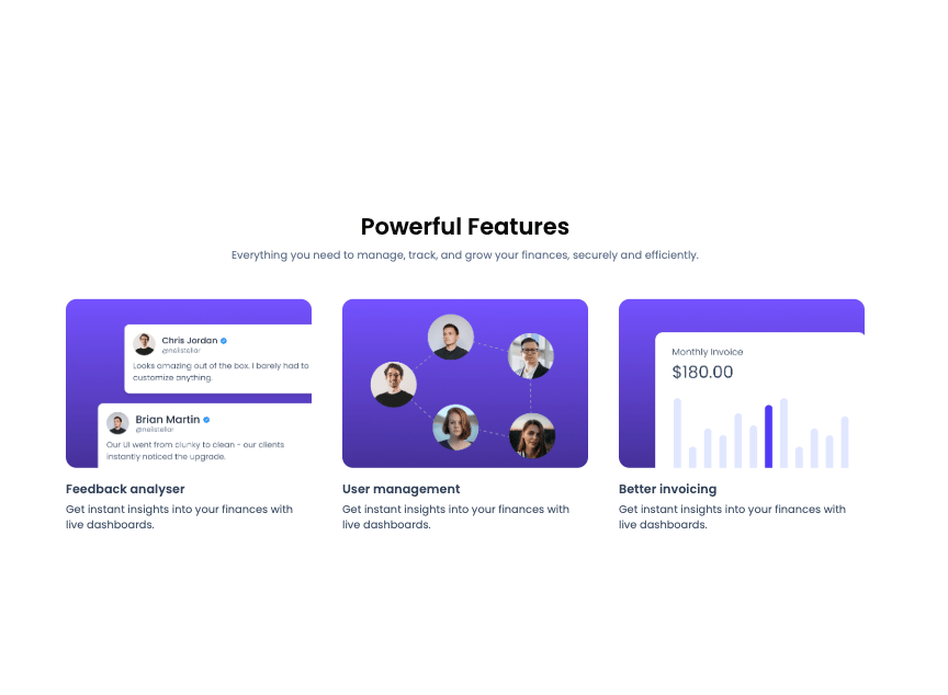 Feature Sections preview