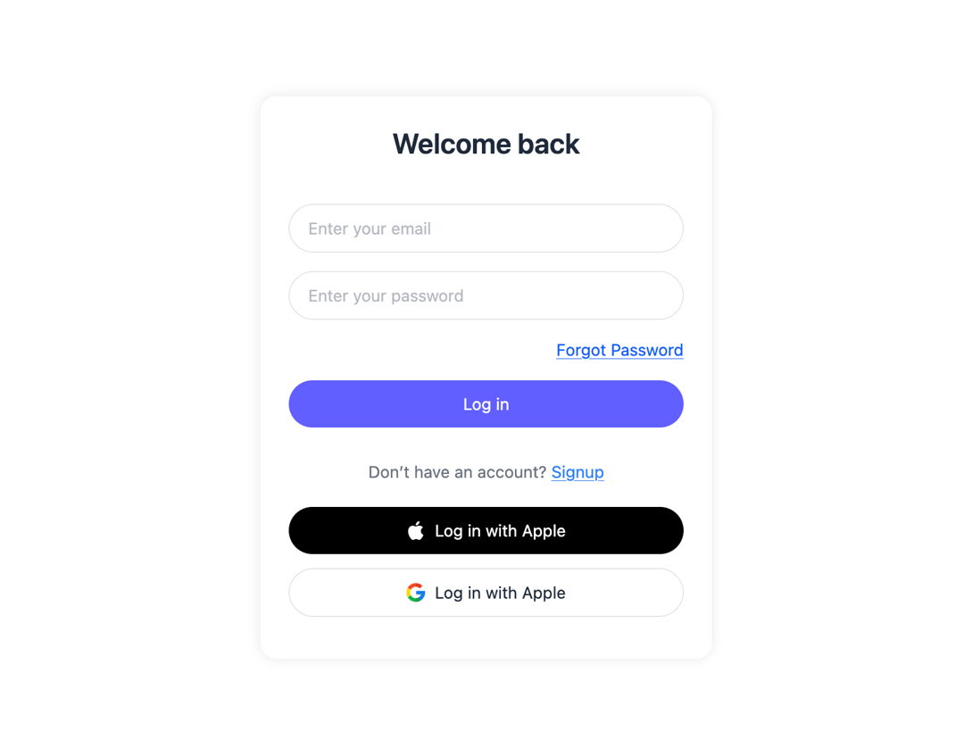 Login Form preview