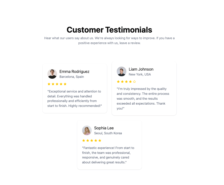 Testimonial preview