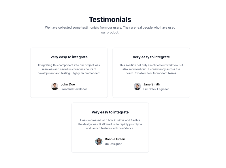 Testimonial preview