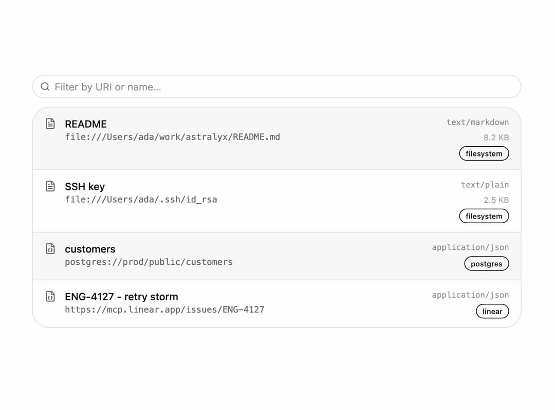 MCP Resource List preview