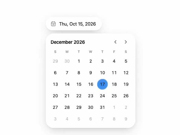 Glass Date Picker preview