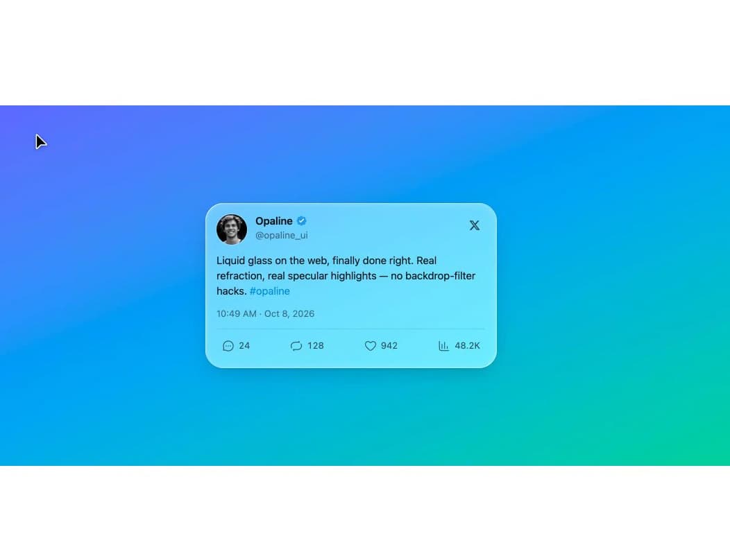 Glass Tweet Card preview