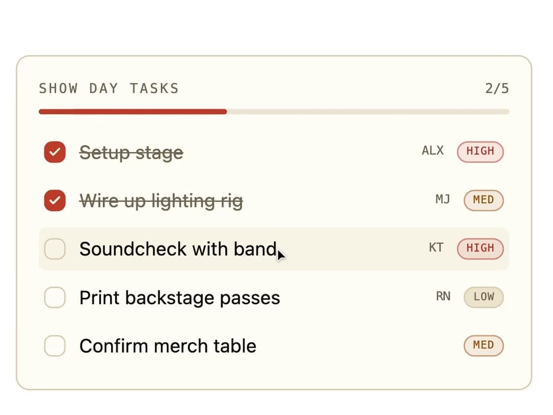 Board Checklist preview