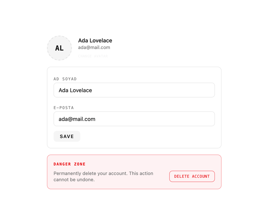 Profile Settings preview