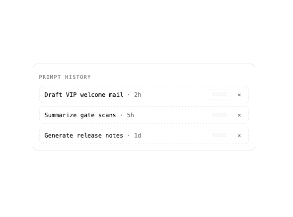 Prompt History preview