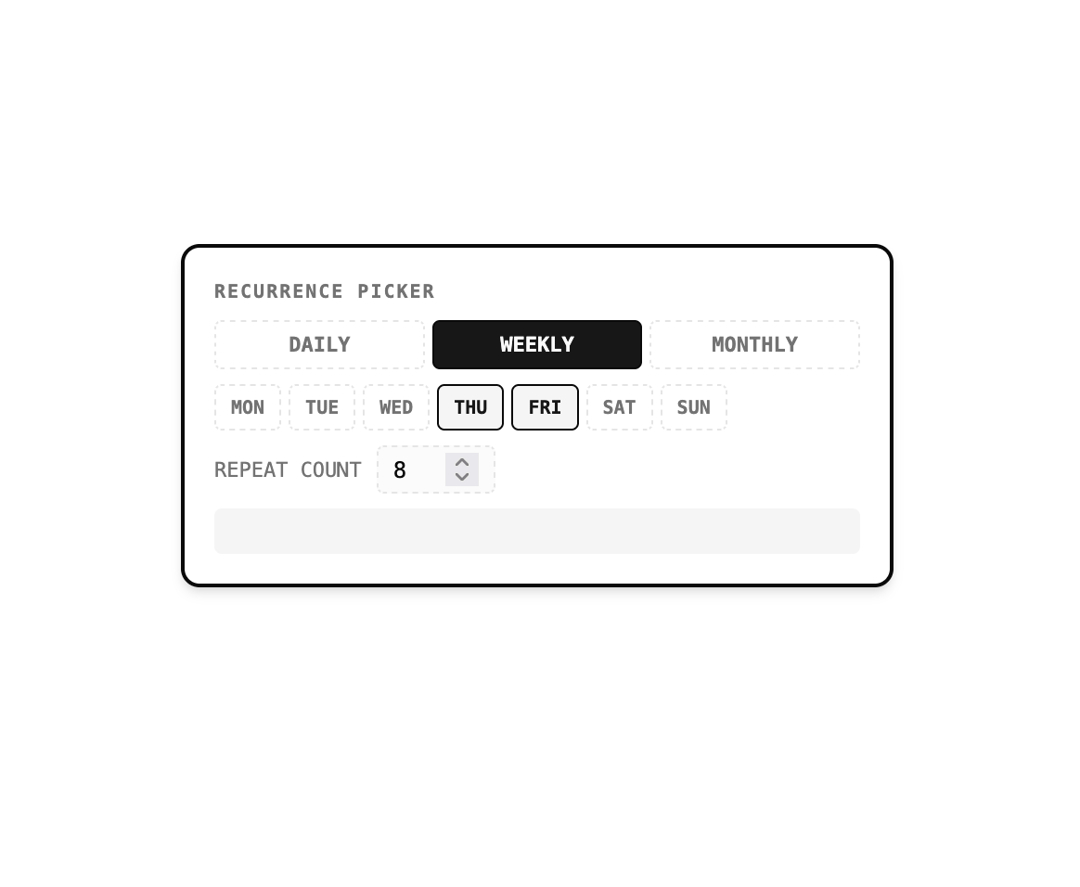 Recurrence Picker preview