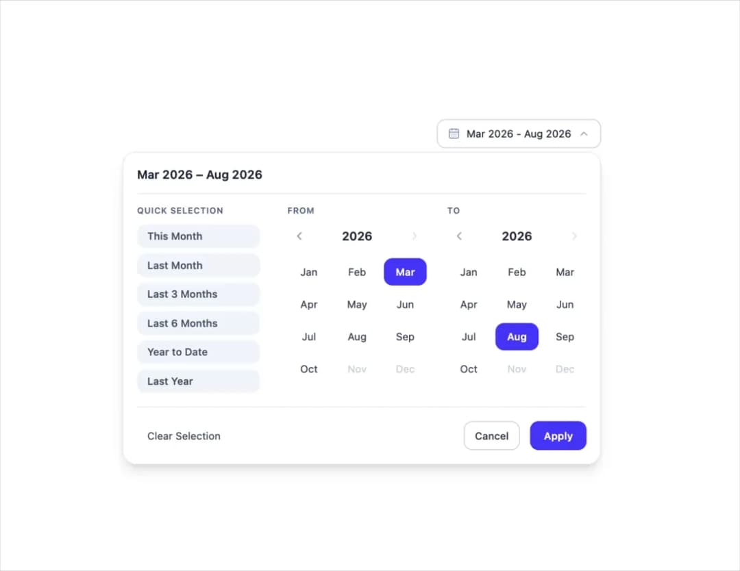 Month Range Picker preview