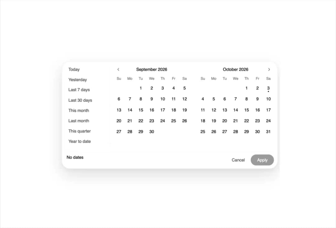 Date Range Picker preview