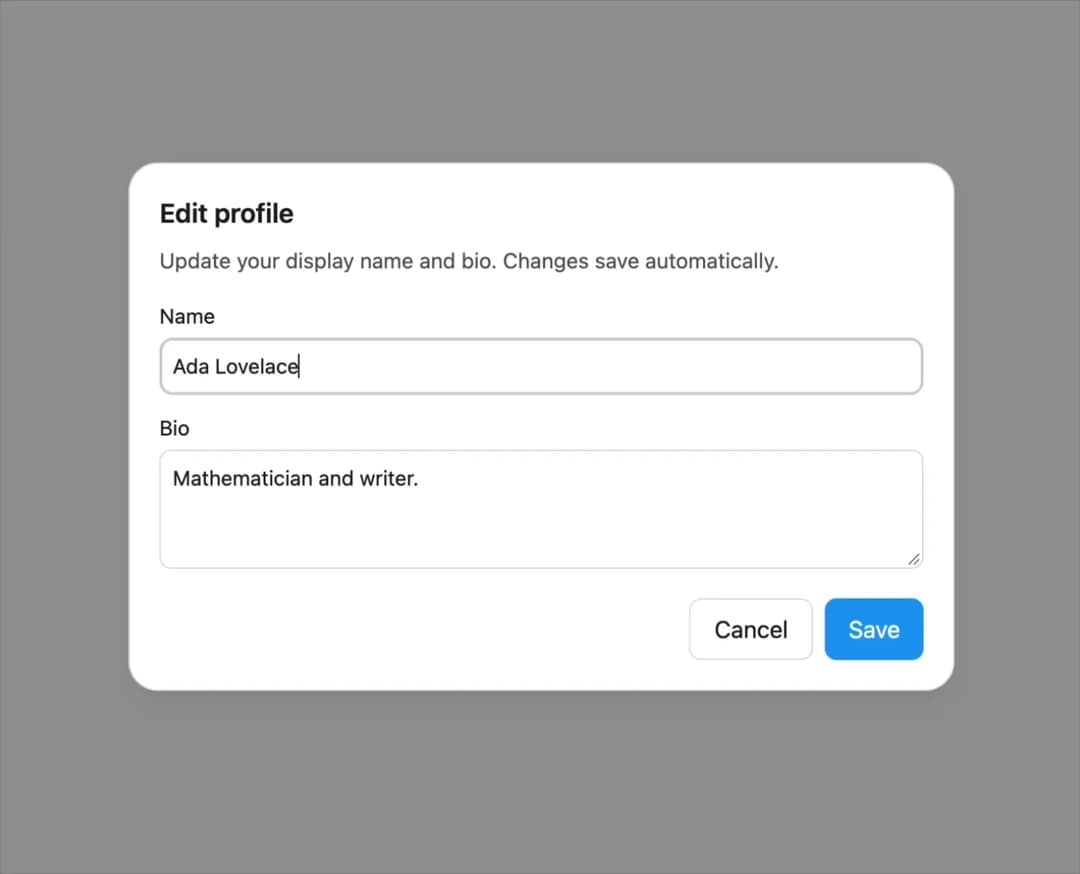 Dialog preview