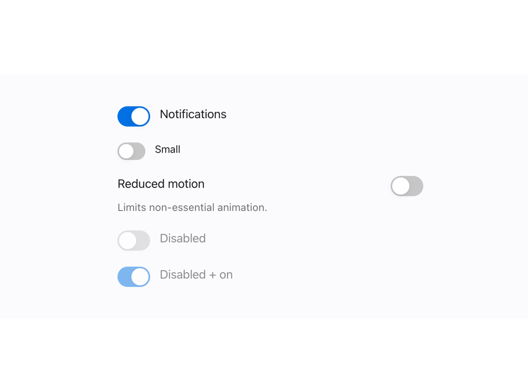 Toggles preview