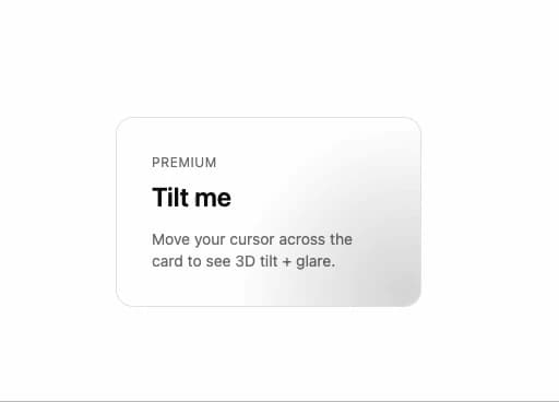 Tilt Card preview