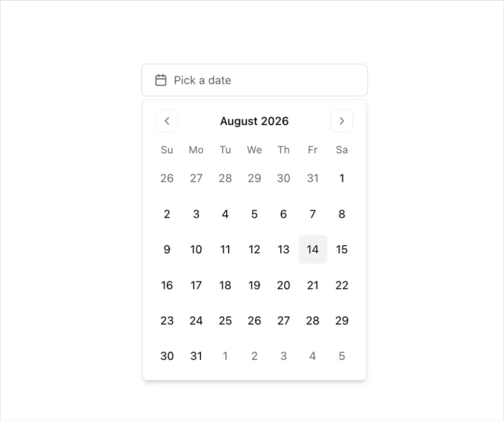 Date picker preview