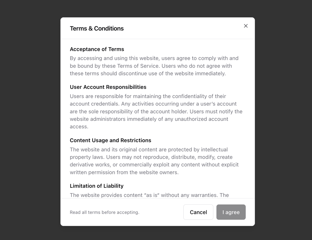 Dialog preview