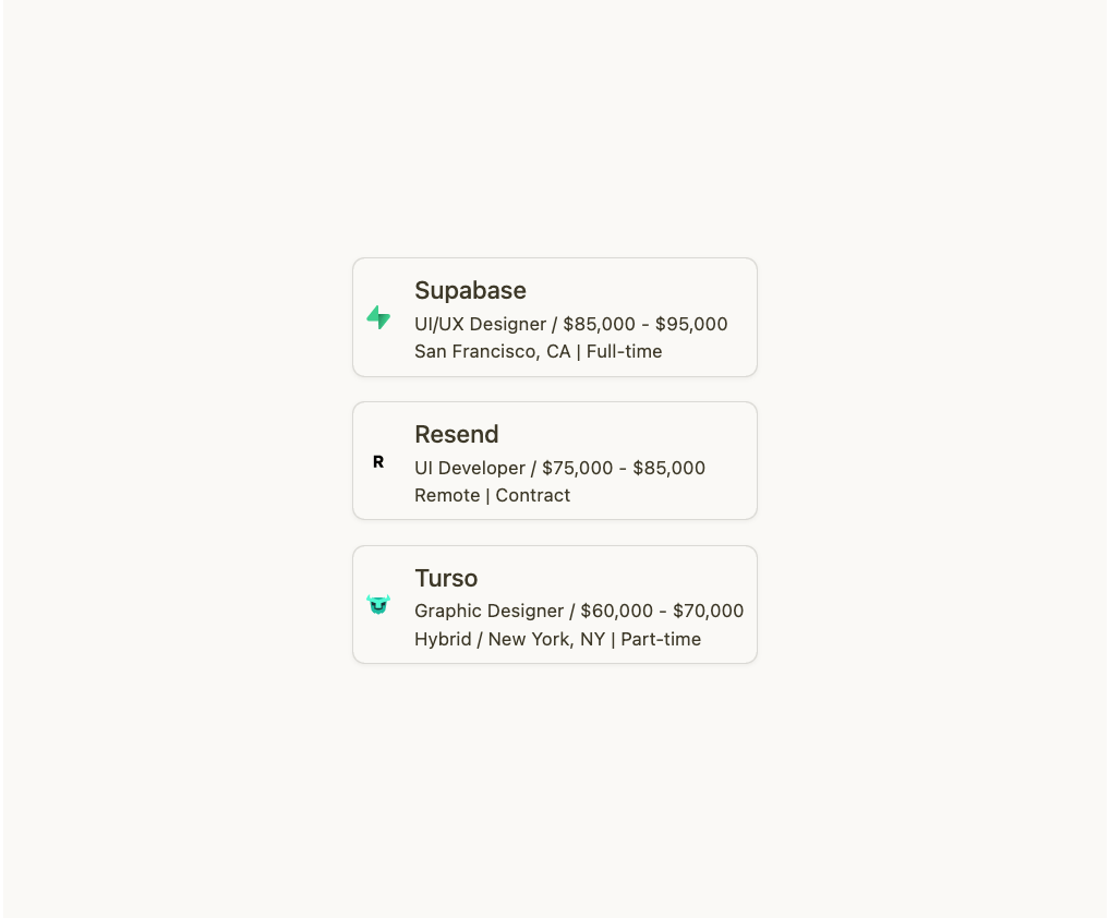 Joblisting preview