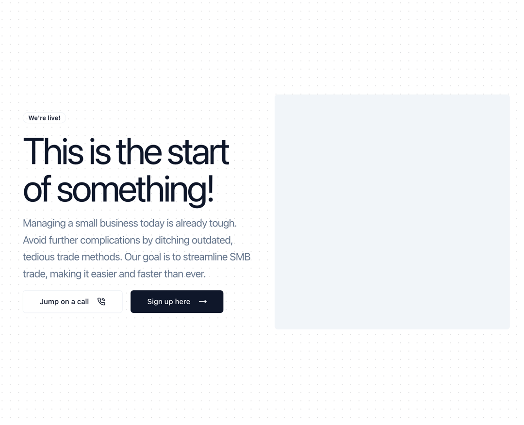Hero with image, text and two buttons preview