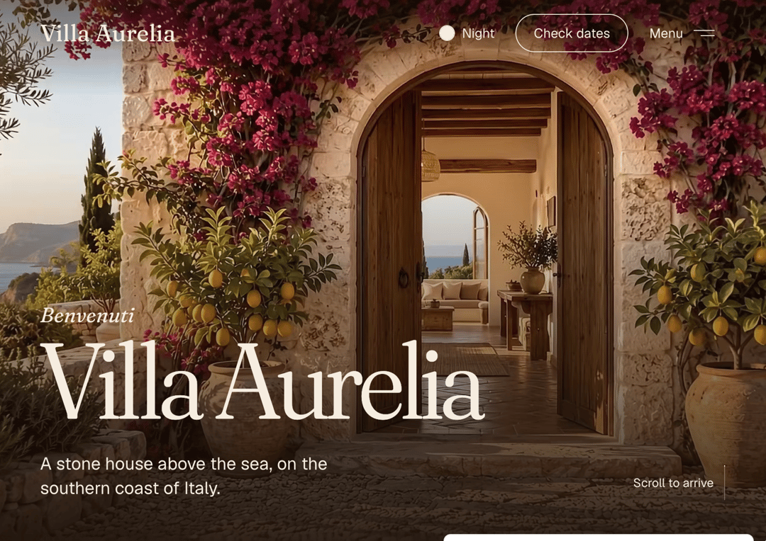 Villa Aurelia - Cinematic Villa Website Template preview