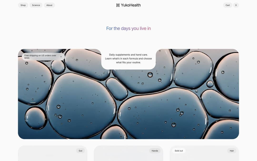 YukoHealth storefront preview