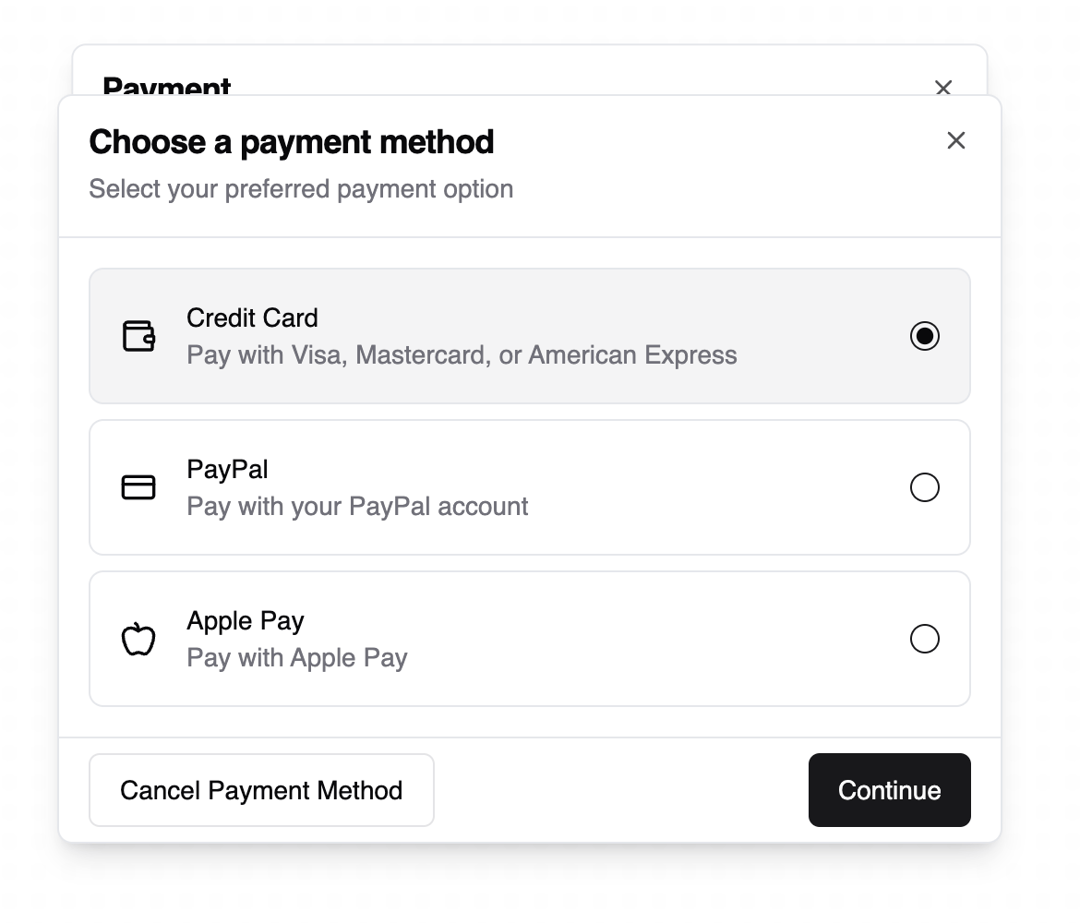 Nested Dialog preview