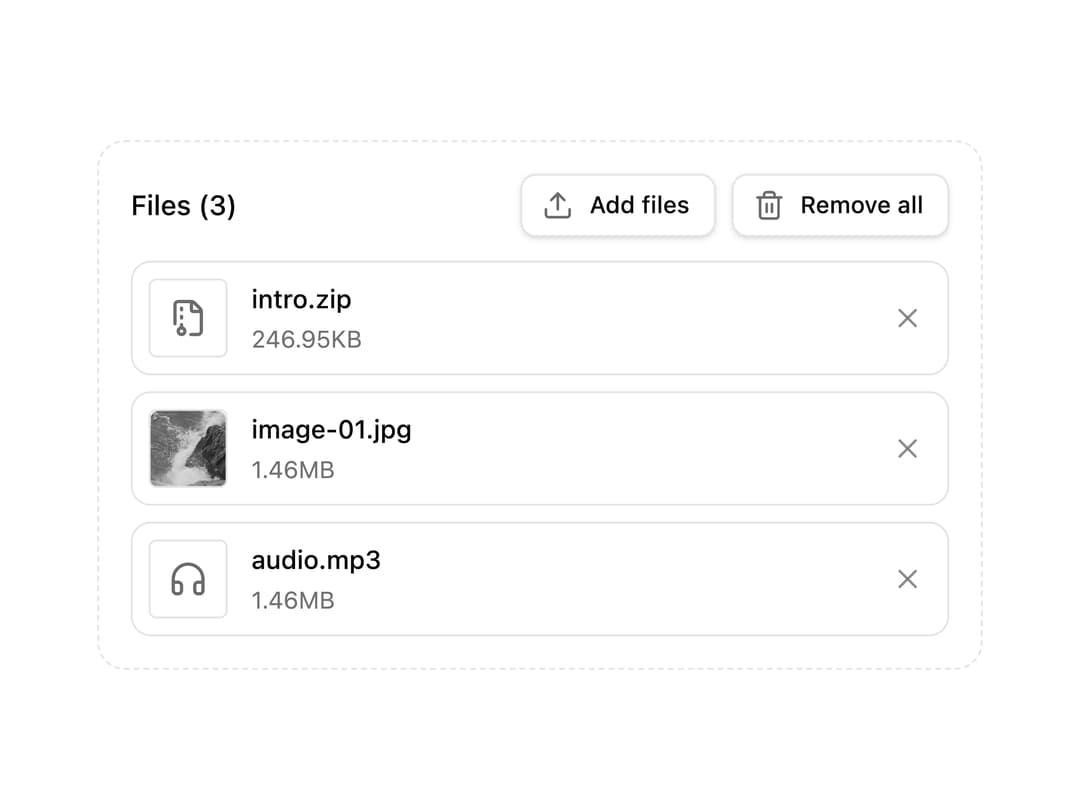 Upload Multiple Files preview