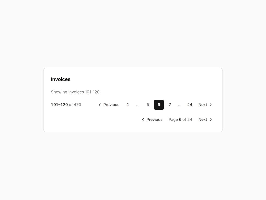 Pagination preview
