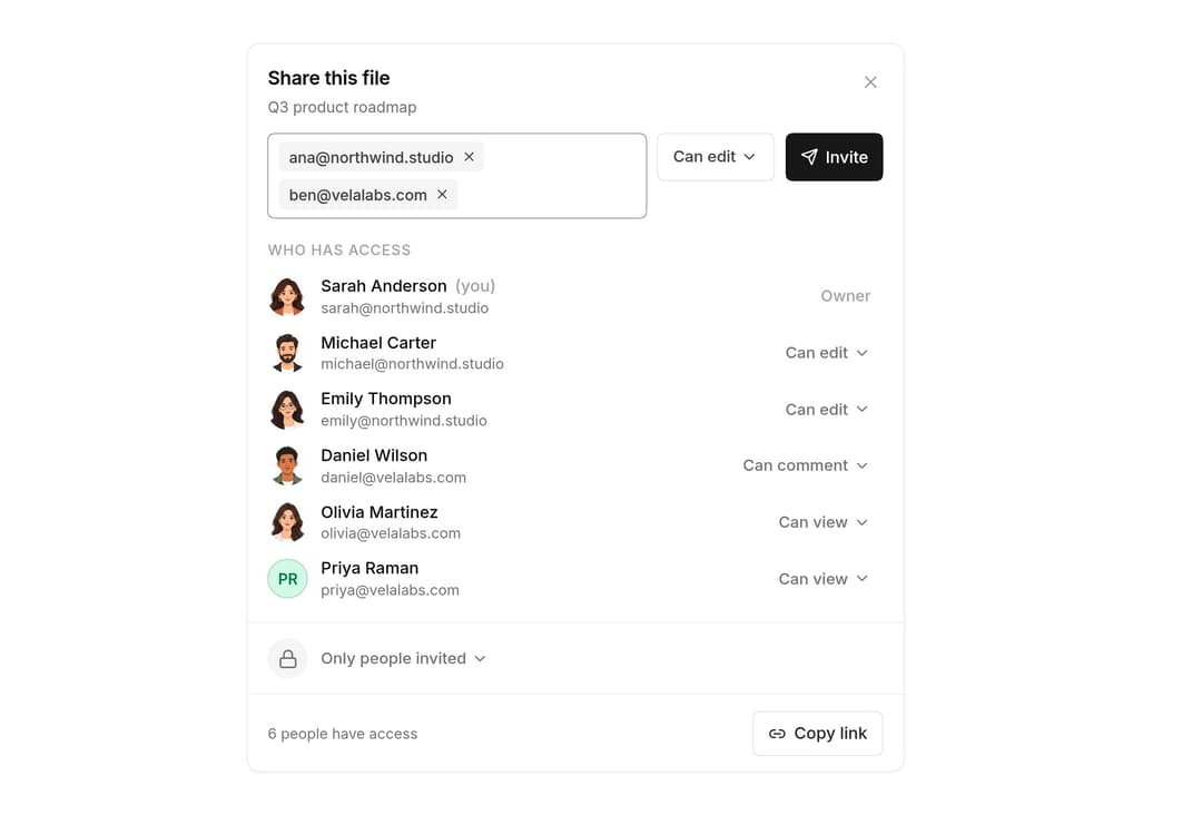 Share Dialog preview