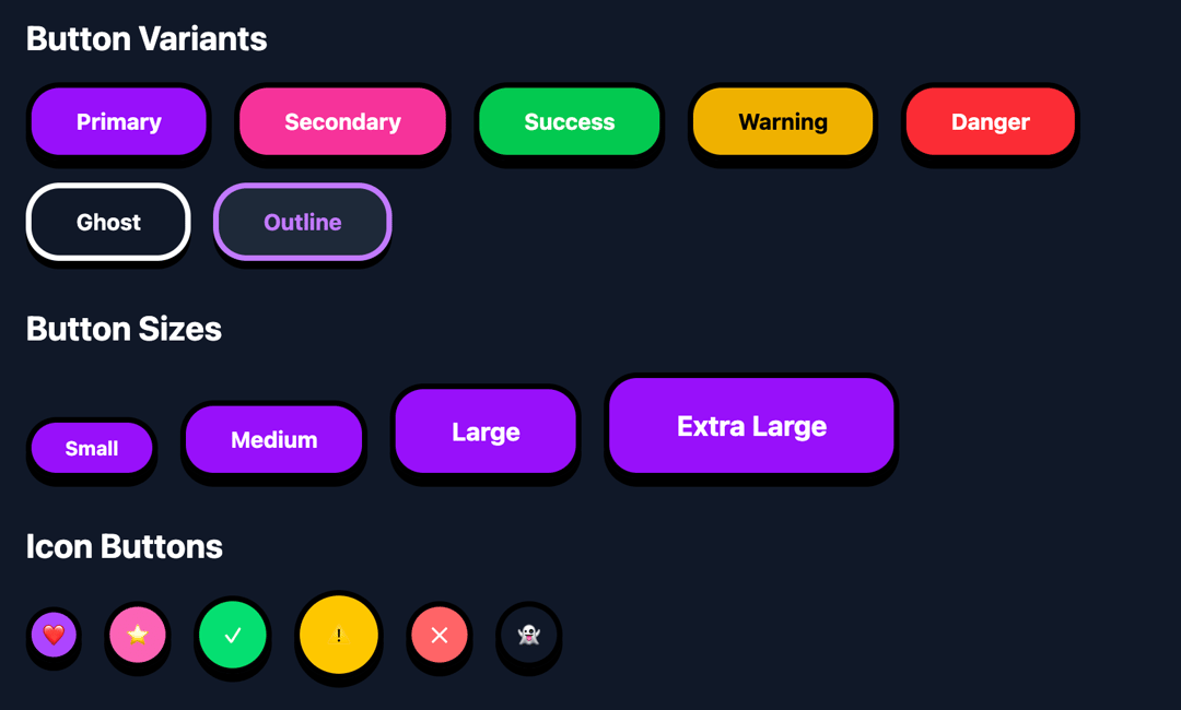 Cute UI Buttons preview